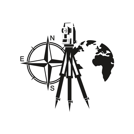 A surveying-themed logo featuring a compass rose and a map silhouette representing Ohio and Pennsylvania.