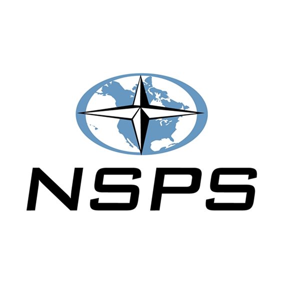NSPS logo featuring a blue compass emblem and the initials NSPS, representing a professional surveying organization.